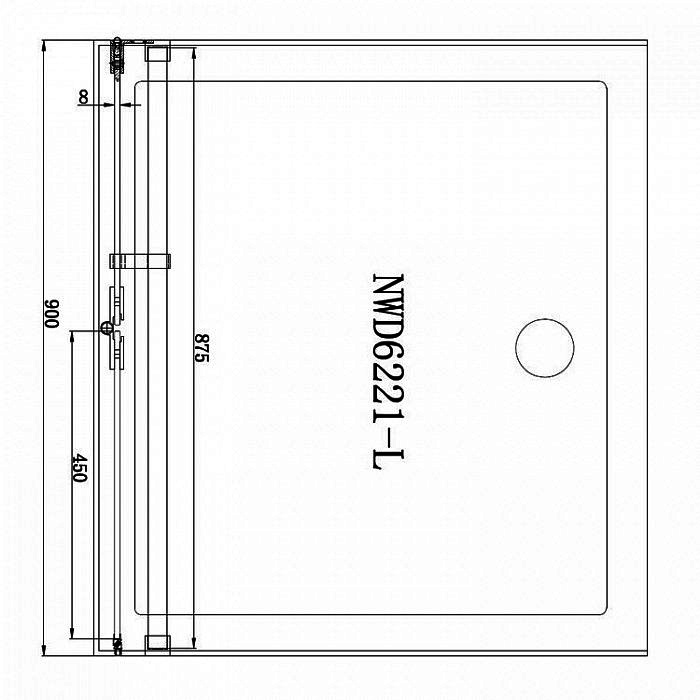 Душевая дверь в нишу Aquanet Beta 900*2000 L