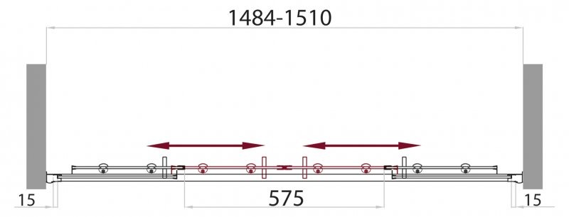 Шторка на ванну BelBagno UNO-VF-2-150/145-P-Cr