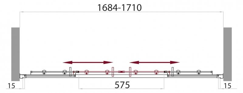 Шторка на ванну BelBagno UNO-VF-2-170/145-C-Cr