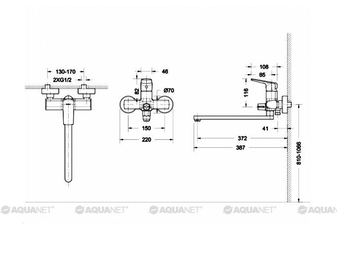 Смеситель для ванны с душем Bravat Real F6121179CP-01L