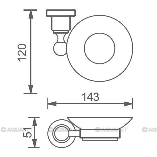 Мыльница для ванной Aquanet 3885