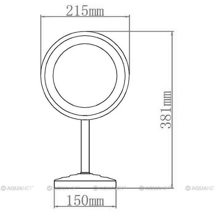 Косметическое зеркало Lvyi 2209D (21.5 см, с LED-подсветкой)