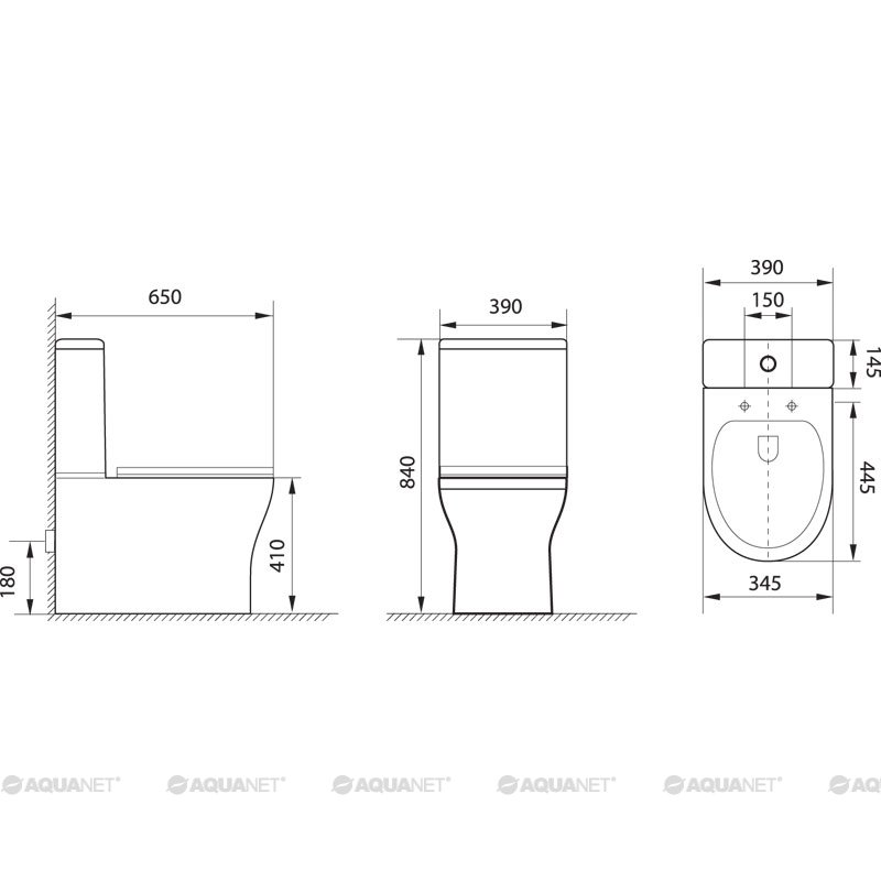 Напольный унитаз Aquanet Rimless Roll-C CL-12249B