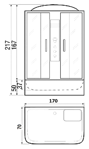 Душевая кабина River Sena 170/70/50 ТН