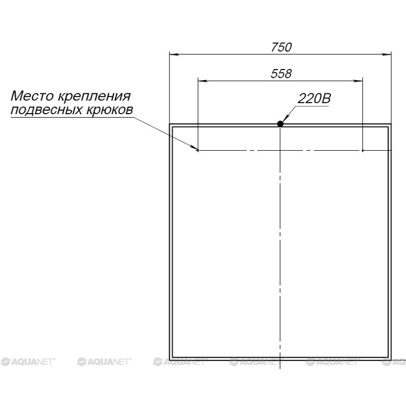 Зеркало Aquanet Nova Lite 75 дуб рошелье LED