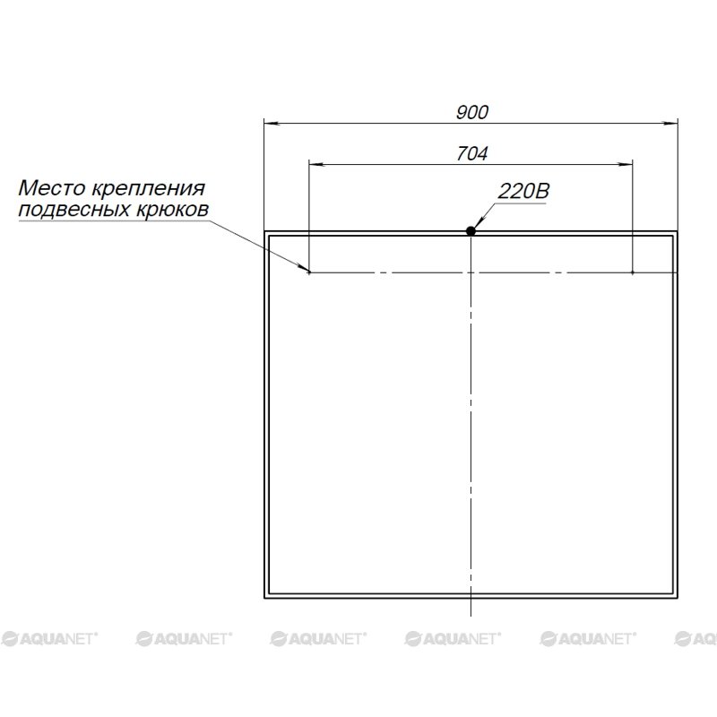 Зеркало Aquanet Nova Lite 90 дуб рошелье LED