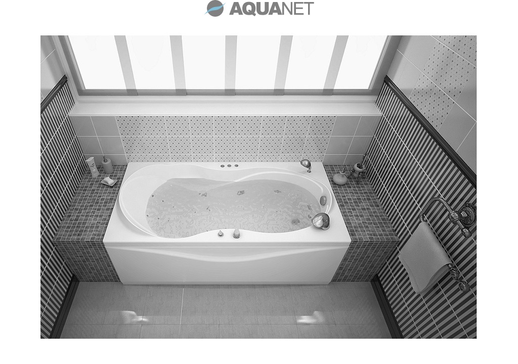 Акриловая ванна Aquanet Grenada 180x80 с гидромассажем