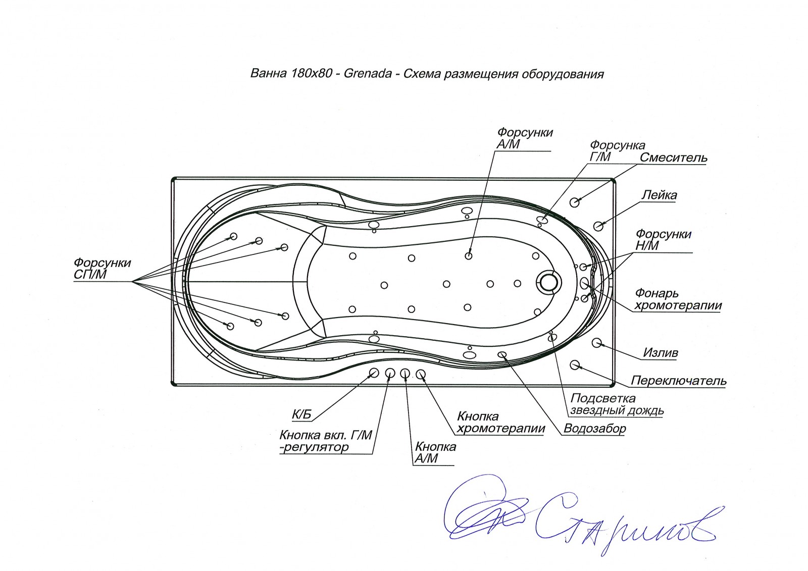 Акриловая ванна Aquanet Grenada 180x80